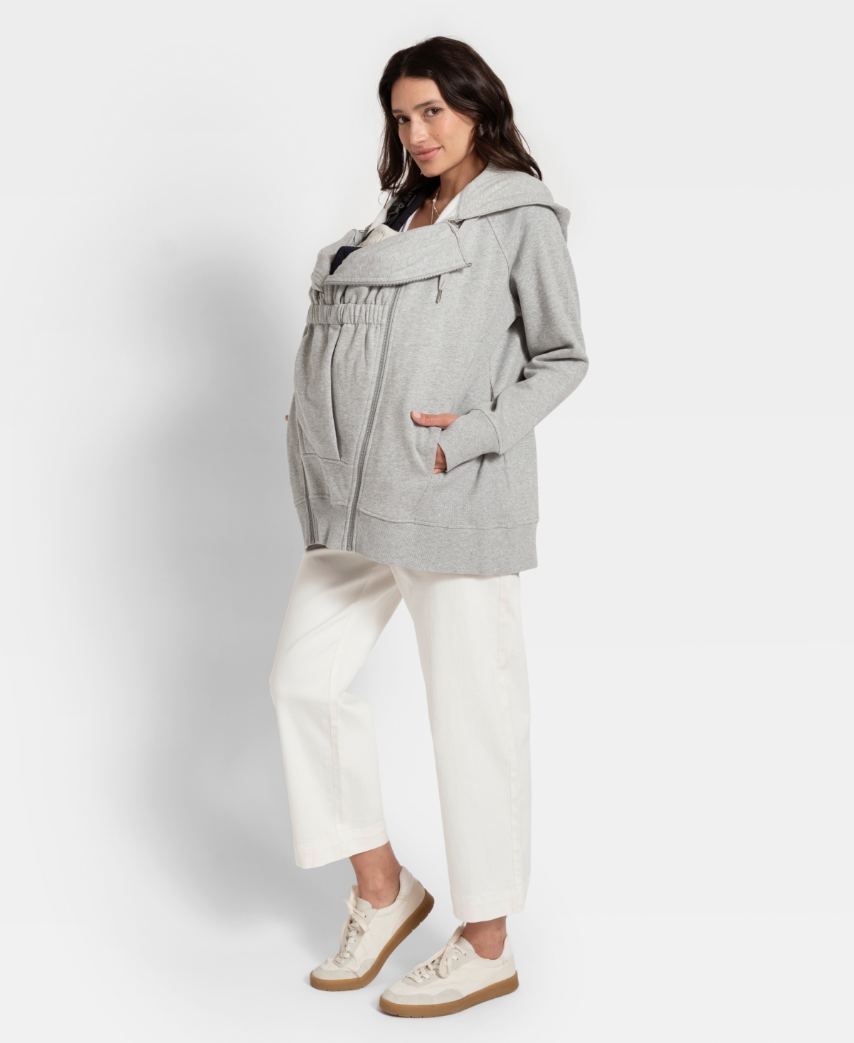 Shop Seraphine Women's Maternity Hoodie In Gray Marl