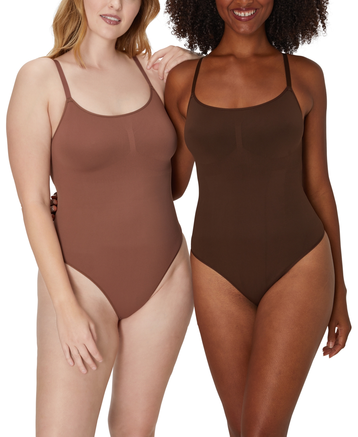 MAIDENFORM WOMEN'S EVERYDAY SEAMLESS SHAPEWEAR THONG BODYSUIT DMS830 
