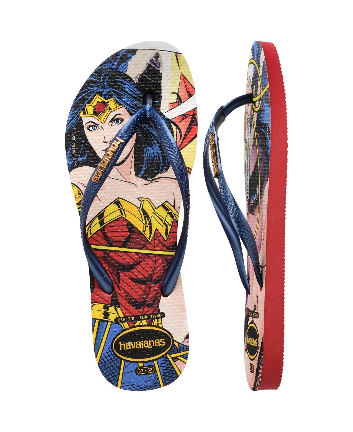 Havaianas Women's Slim Wonder Woman Slip On Sandals In Red,navy