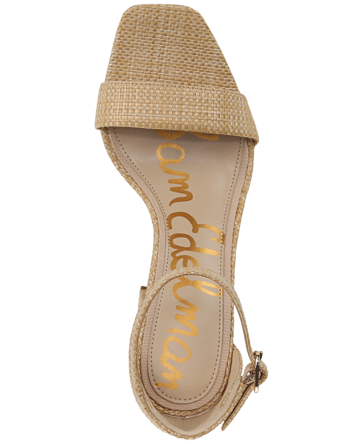 Sam Edelman Women's Daniella Two-piece Block-heel Sandals In Bleached Beechwood Weave Fabric