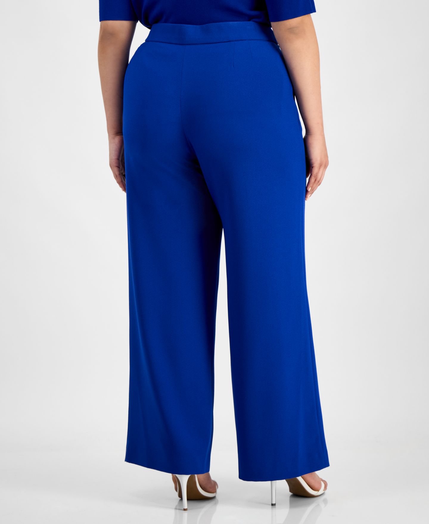 Женские брюки Tahari ASL Plus Size Wide-Leg, цвет: Colbalt — фото 2