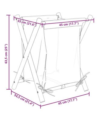 Laundry Basket Cream White 17.7&amp;quot;x21.7&amp;quot;x25&amp;quot; Bamboo