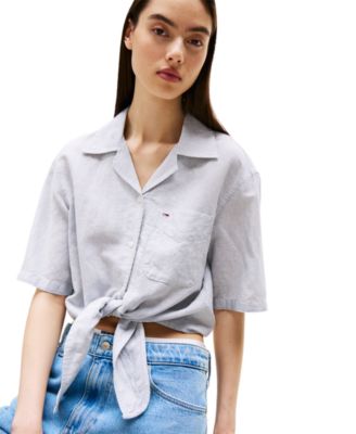 Women's Cotton-Linen Short-Sleeve Shirt