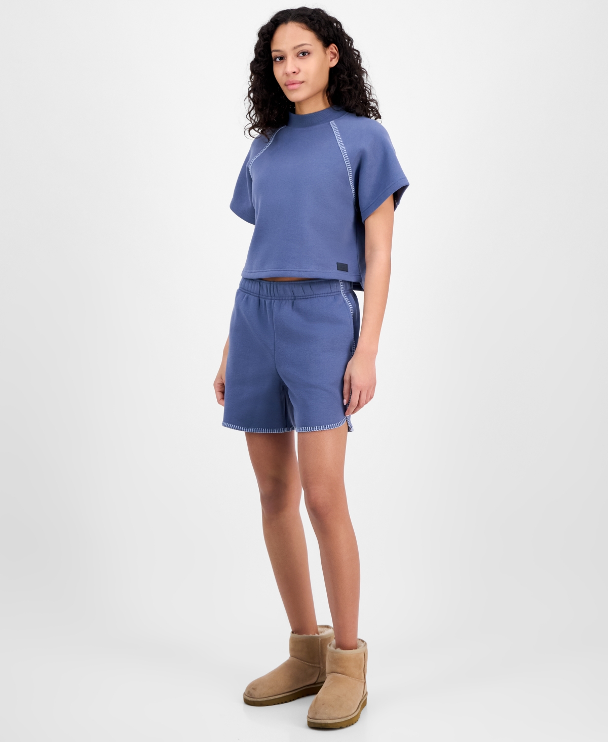 Ugg Women's Short-sleeve Crewneck Sweatshirt In Desert Blue