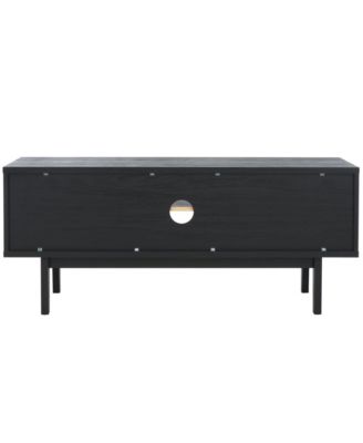 1 Pc Wood Media Stand, 2 Doors, Slatted Facade, Open Shelves – Entertainment Consoles