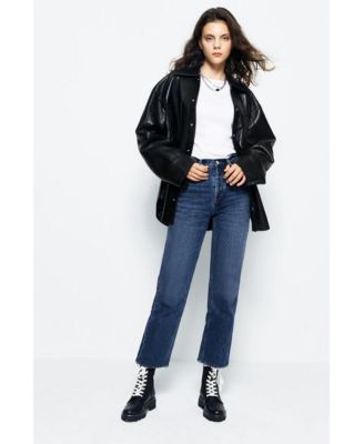 Manhattan High Rise Straight Ankle Jeans