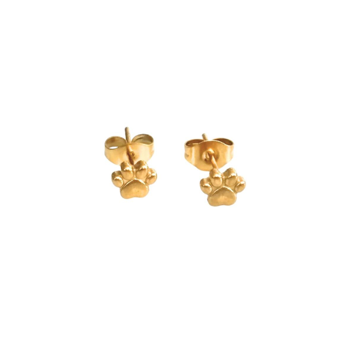 Pawfect Mini Paw Print Stud Earrings - Silver