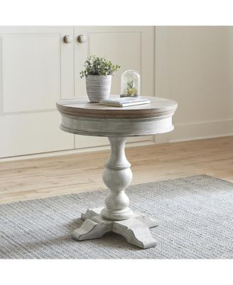 Round Pedestal Chair Side Table
