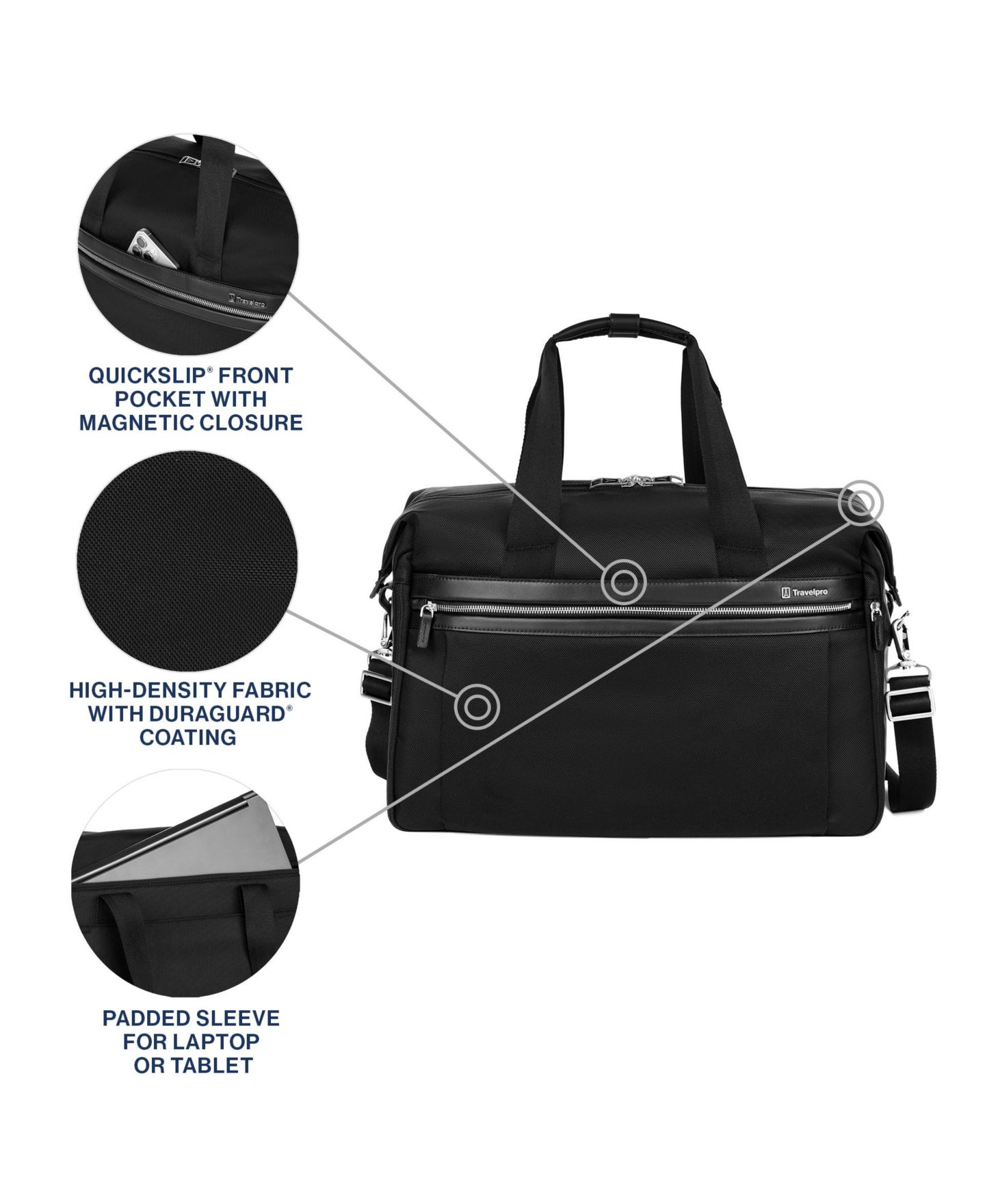 Сумка Travelpro Platinum Elite Soft Duffel, цвет: Теневой чёрный — фото 8
