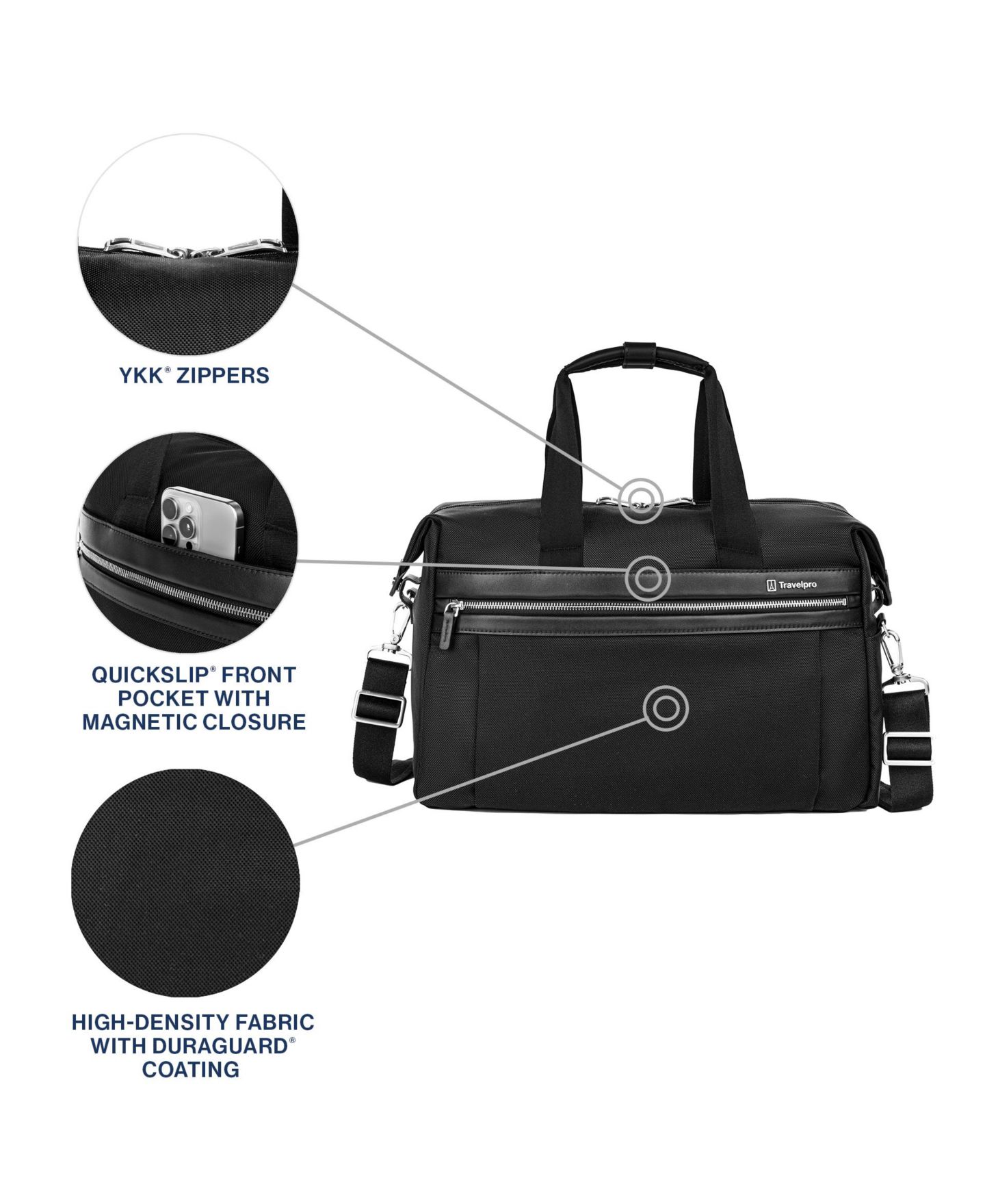 Сумка Travelpro Platinum Elite UnderSeat Tote, цвет: Теневой чёрный — фото 8