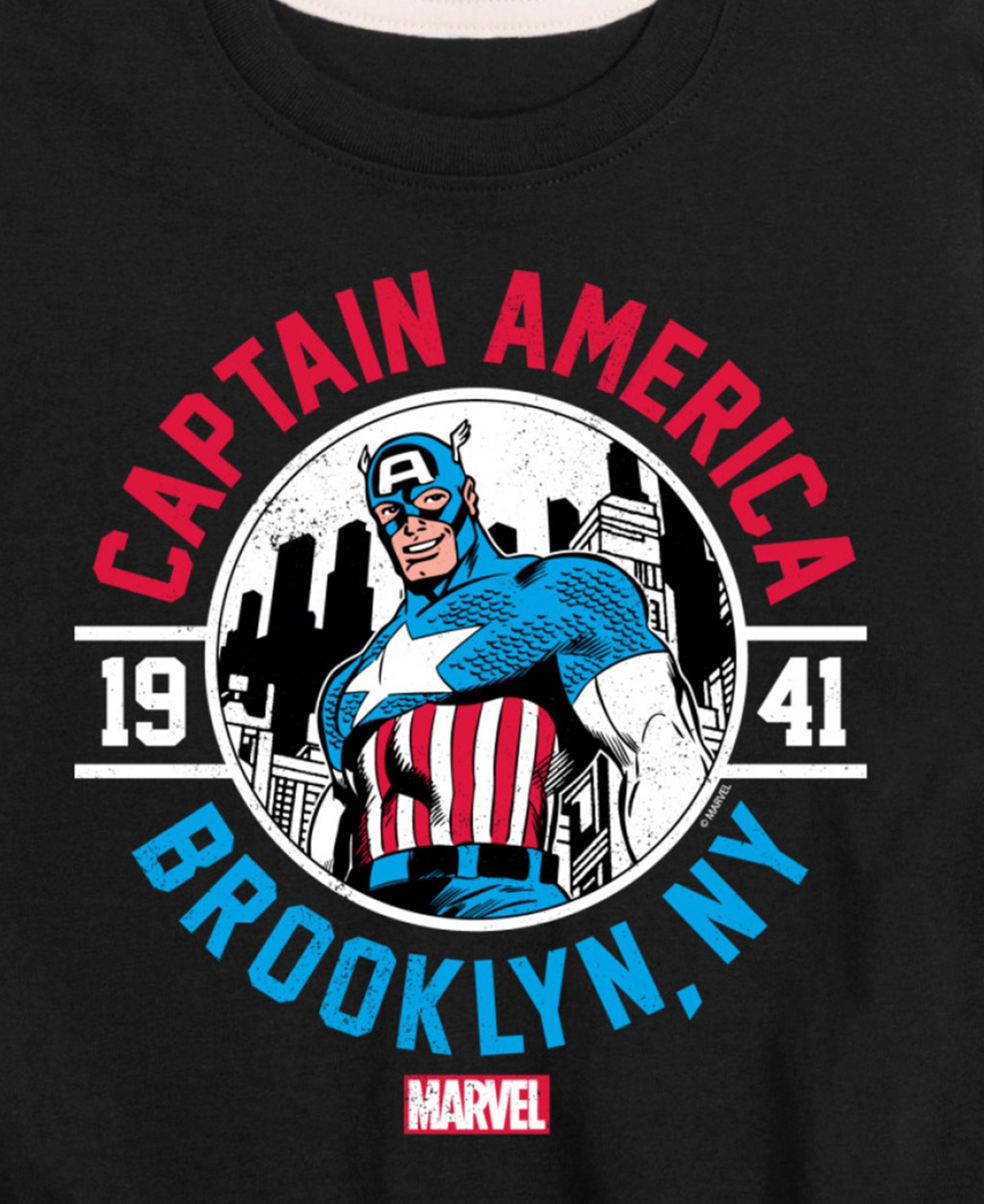 HYBRID BOYS CAPTAIN AMERICA BROOKLYN NY GRAPHIC T-SHIRT