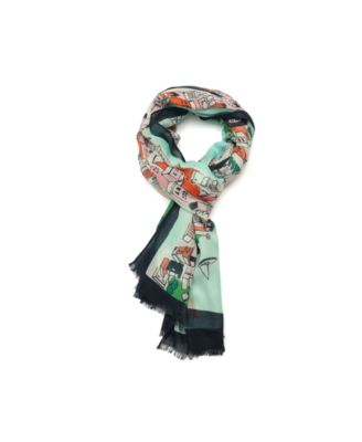 Women's Map Oblong Scarf