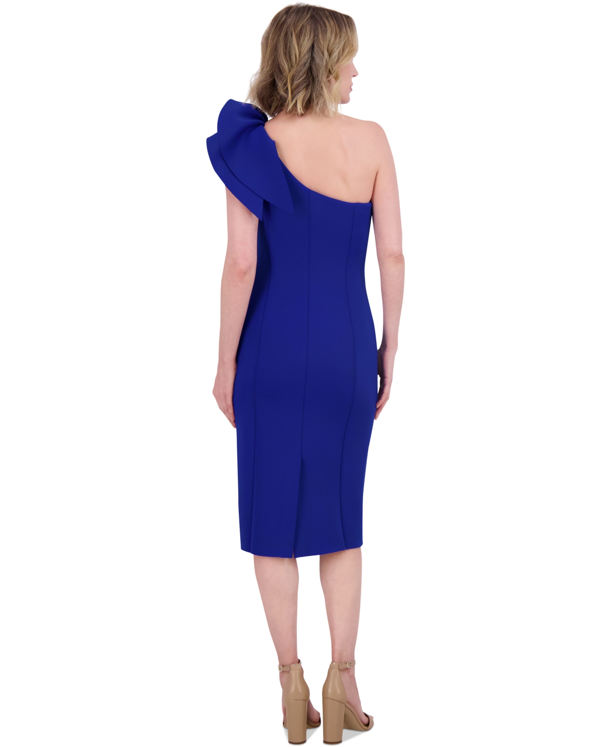 ELIZA J WOMEN'S RUFFLED-SHOULDER COCKTAIL DRESS 