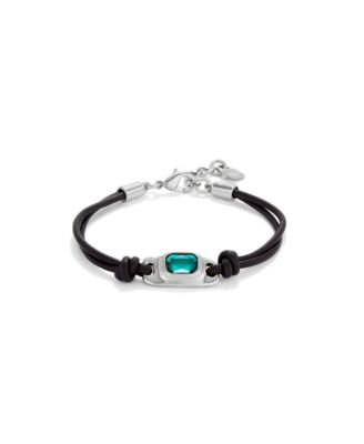 Green Crystal Leather Bracelet