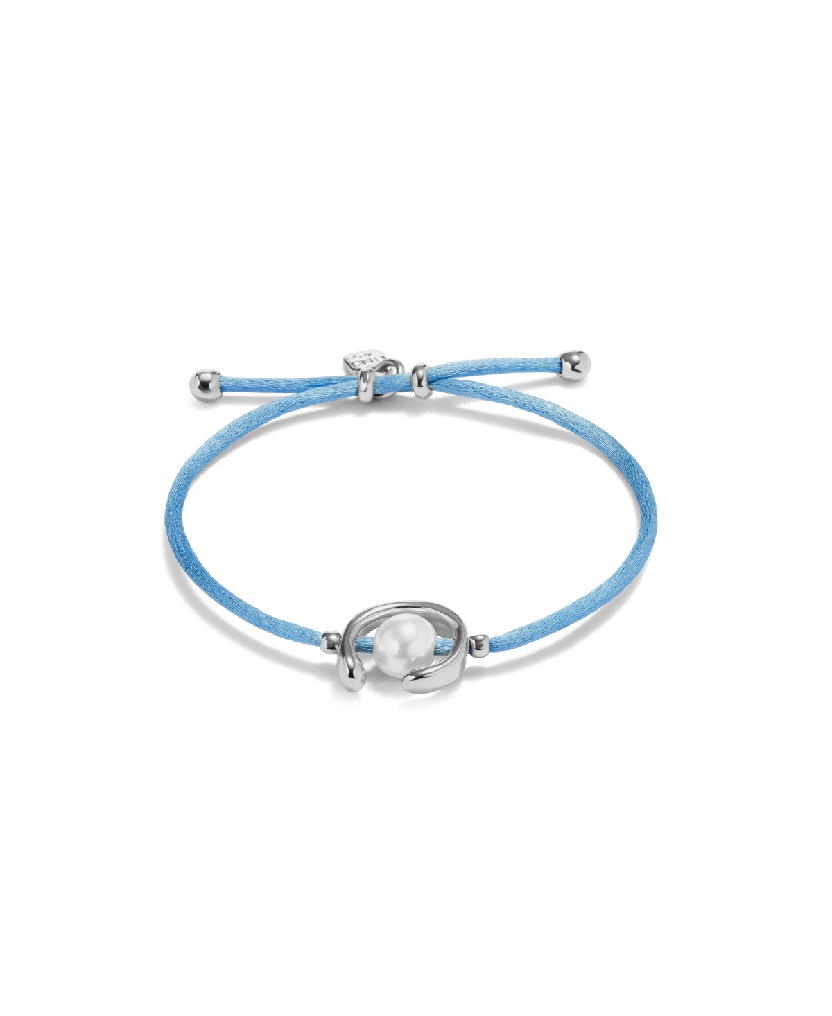 UNOde50 Blue Thread Cultivated Pearl Leather Bracelet - Gold