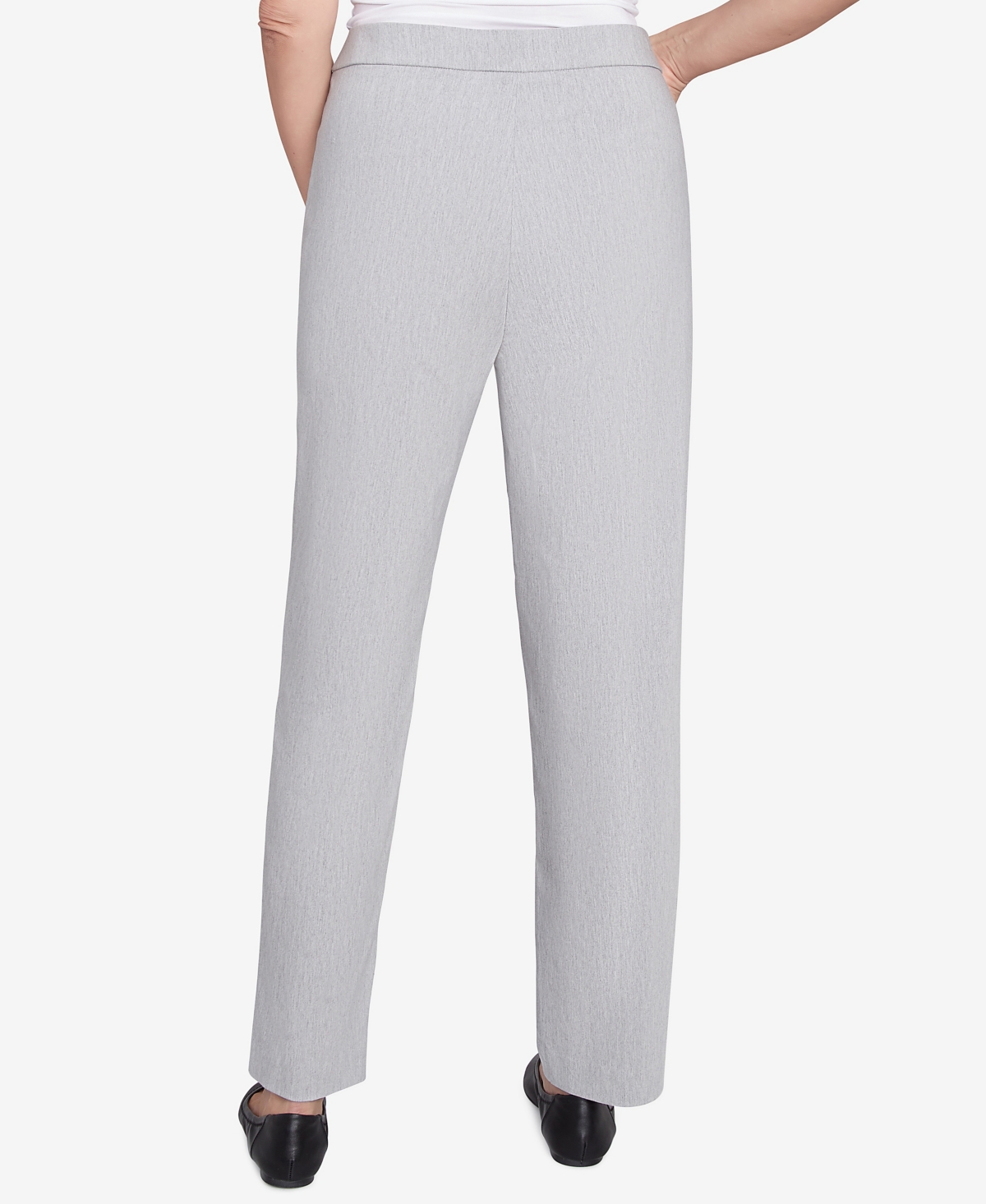 Alfred Dunner Petite Stockbridge Pull-on Corduroy Flat Front Average Length Pants In Pearl