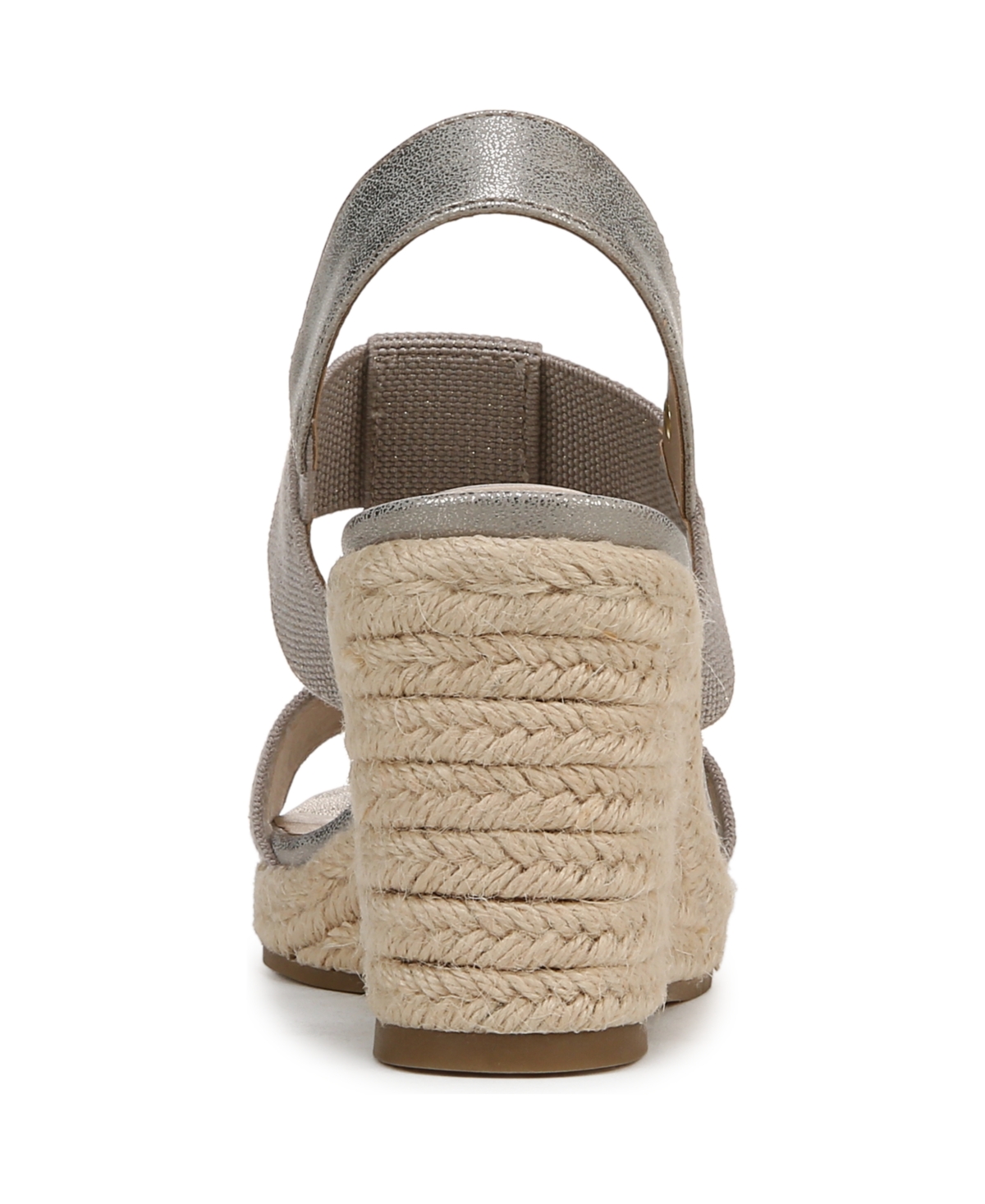 Shop Lifestride Women's Tallulah Espadrille Wedge Sandals In Taupe Fabric,faux Leather