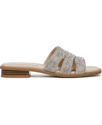 Women's Royalty Bling Square Toe Slide Sandals