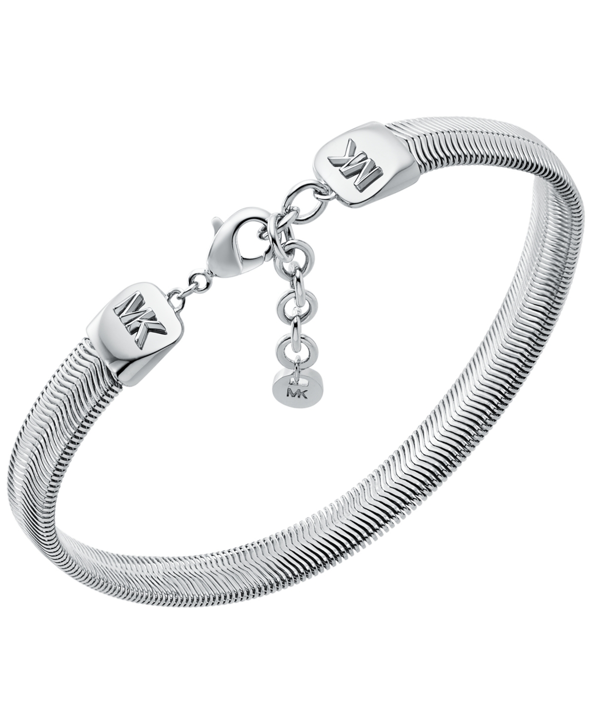 Chevron Snake Chain Bracelet - Silver