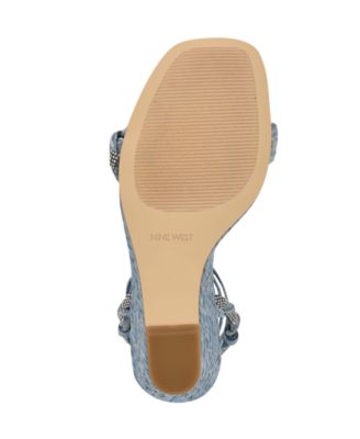 関税込み♪【Nine West】Nashyウェッジ ロゴ ★ サンダル Nine West Women's Nashy Woven Embellished Wedge Sandals - Macy's