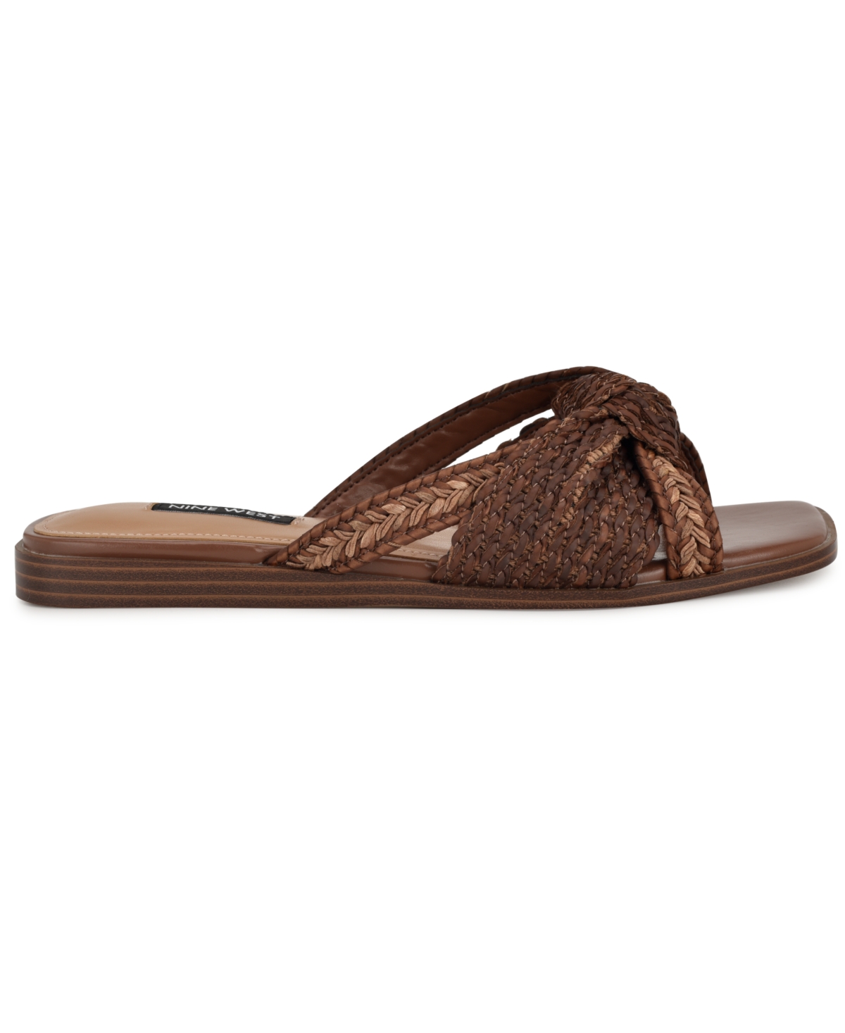 Nine West Omansa Slide Sandal In Dark Brown