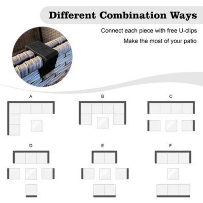 7-Piece Patio Furniture Outdoor Sofa Sets with New Wicker, Cushions and Coffee Table