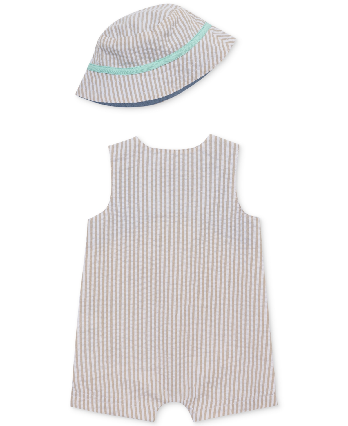 Shop Little Me Baby Boys 2-pc. Cotton Sunsuit & Bucket Hat Set