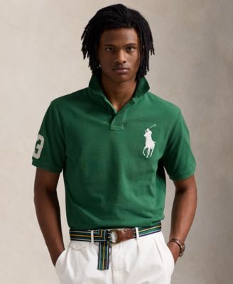 Men's Custom Slim Fit Big Pony Mesh Polo Shirt