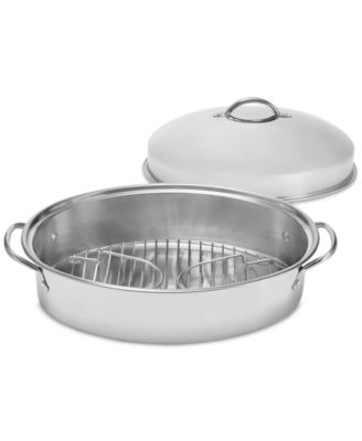 Stainless Steel 8-Qt Covered Oval Roaster with Rack, Exclusively at Macy’s