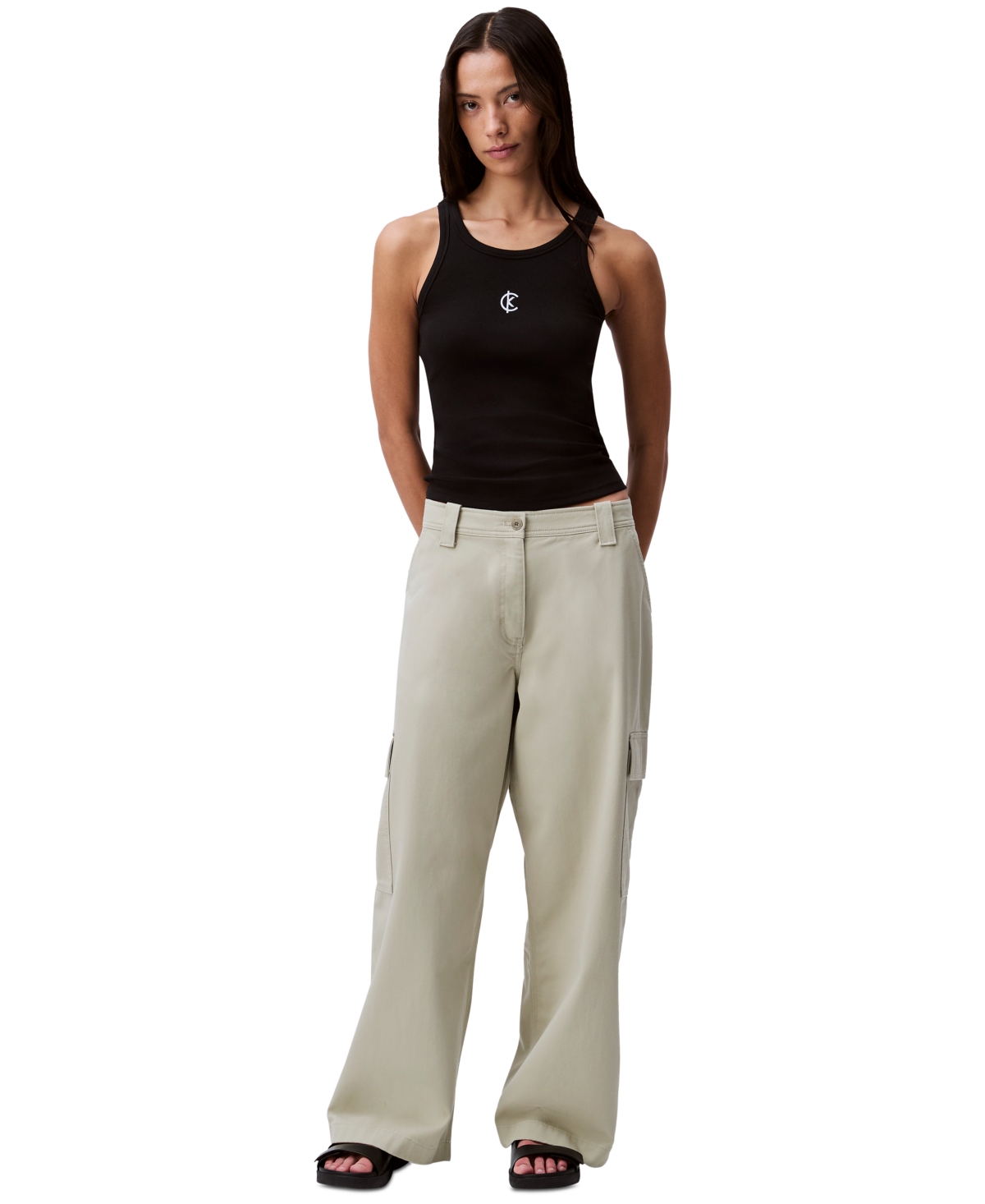 Women's Utility Canvas Cargo Pants - Eucalyptus