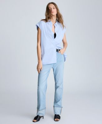 Women's Cotton Striped Drop-Shoulder Shirt