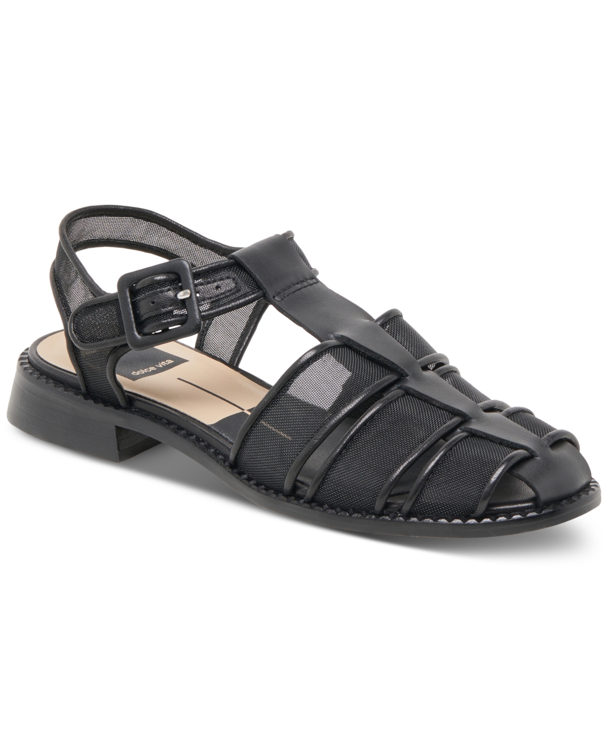 Dolce Vita Holis Mesh Fisherman Sandal In Onyx Mesh