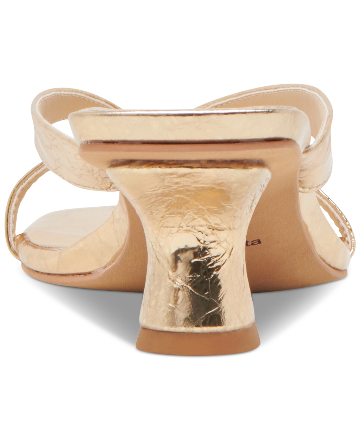 Dolce Vita Women's Gitel Crossband Slide High Heel Dress Sandals In Gold Distressed Metallic Leather