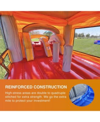 T-Rex Commercial Grade Bounce House Water Slide with Pool for Kids and Adults (with Blower), Basketball Hoop, Wet Dry Combo, Outdoor, Big Inflatable, Birthday Party Rental