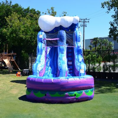 15  Mermaid Water Slide Inflatable with Splash Pool, Commercial Grade, Big Kids and Adults, Tall Blow Up Waterslide, Outdoor Indoor, Wet Dry Use, Summer, Backyard Water Park (with Blower)