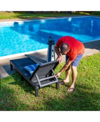 5-Position Adjustable Sun Lounger Polypropylene Resin - Black