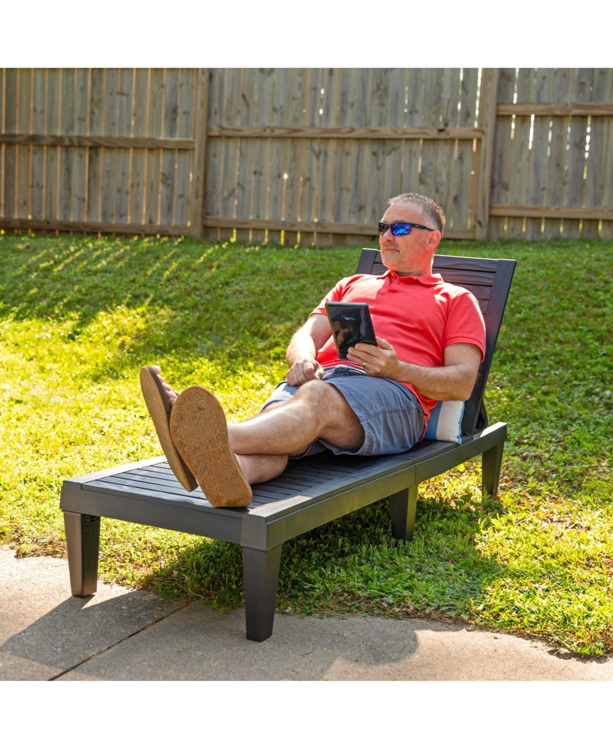 5-Position Adjustable Sun Lounger Polypropylene Resin