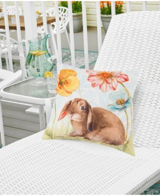 Floppy Ear Bunny Spring Easter Spring Themed Indoor/Outdoor Accent Throw Pillow, 18" x 18"