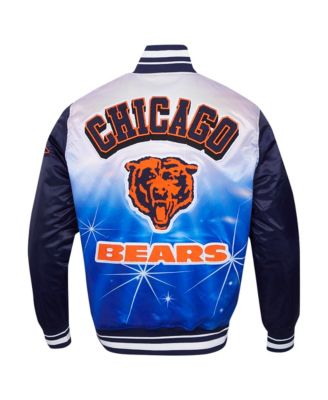 Men's Navy Chicago Bears Sublimated Satin Full-Snap Jacket