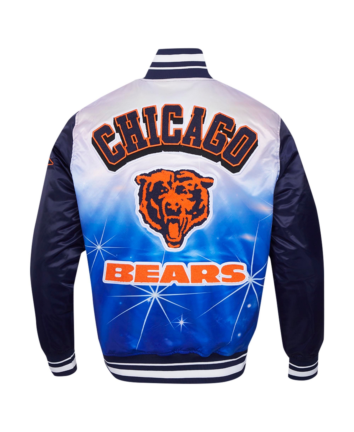 Pro Standard Men's Navy Chicago Bears Sublimated Satin Full-snap Jacket In Navy