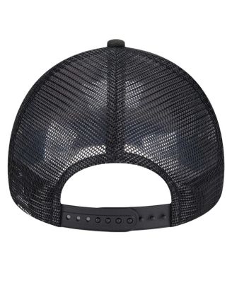 Men's Black/Red Miami Heat Tip Off A-Frame Trucker 9FORTY Adjustable Hat