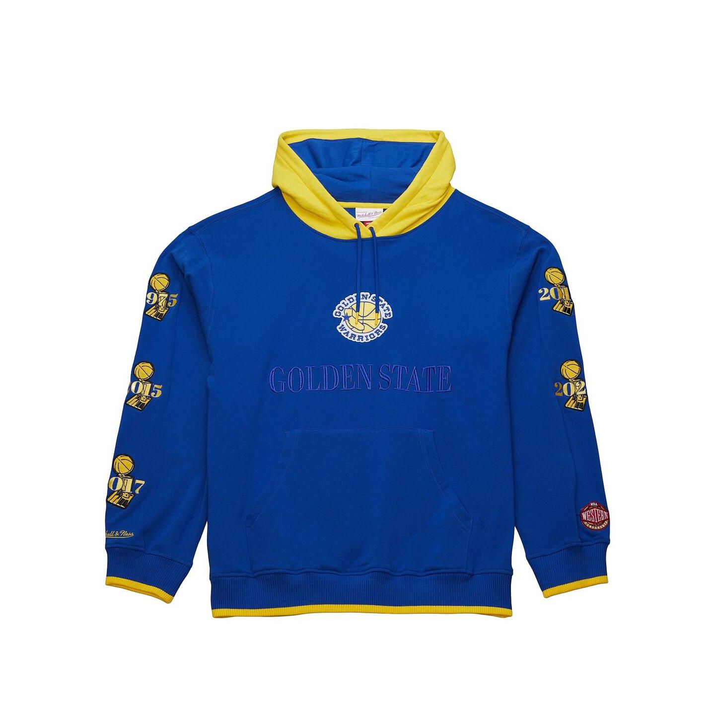 Мужское худи Mitchell & Ness Royal Golden State Warriors Hardwood Classics Team OG 3.0 Pullover — фото 3
