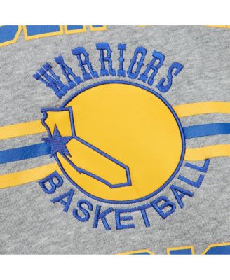 Men's Heather Gray Golden State Warriors Hardwood Classics All Over 4.0 Pullover Sweatshirt