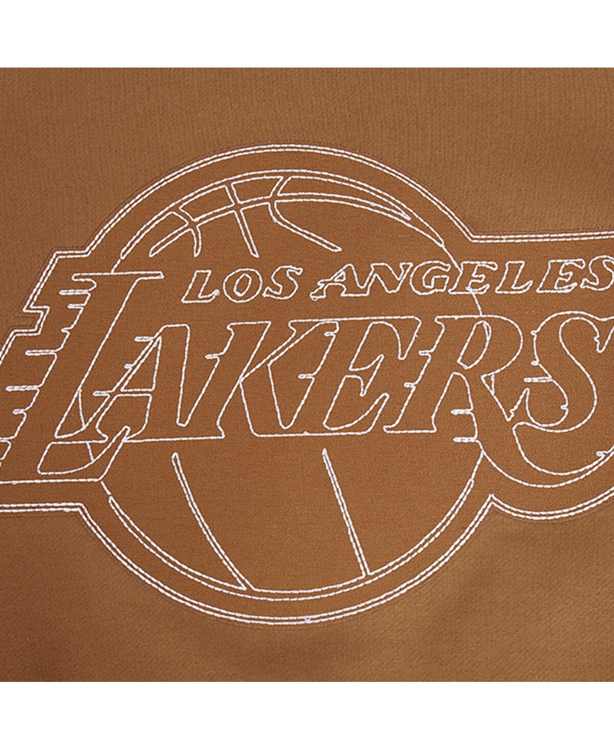 Pro Standard Brown Los Angeles Lakers Paint The City Drop Shoulder Pullover Hoodie In Brown