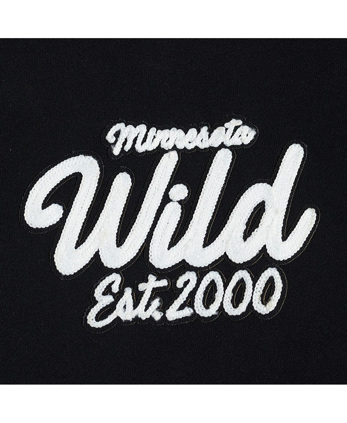 Pro Standard Men's Black Minnesota Wild Paint The City Pullover Hoodie In Black