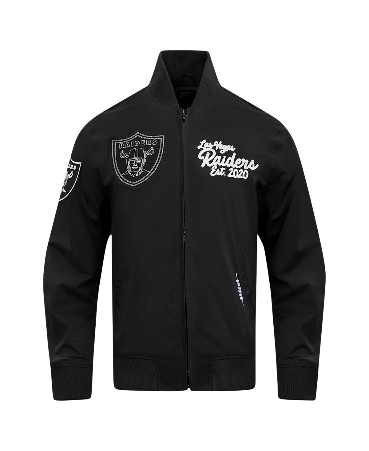 Pro Standard Men's Black Las Vegas Raiders Paint The City Twill Full-zip Jacket In Black