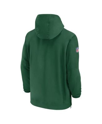 Men's Green New York Jets Sideline Half-Zip Hoodie