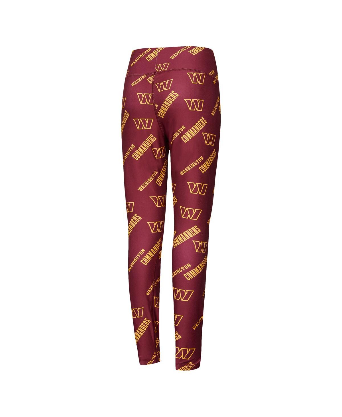 Shop Concepts Sport Women's Burgundy Washington Commanders Breakthrough Allover Print Knit Sleep Leggings