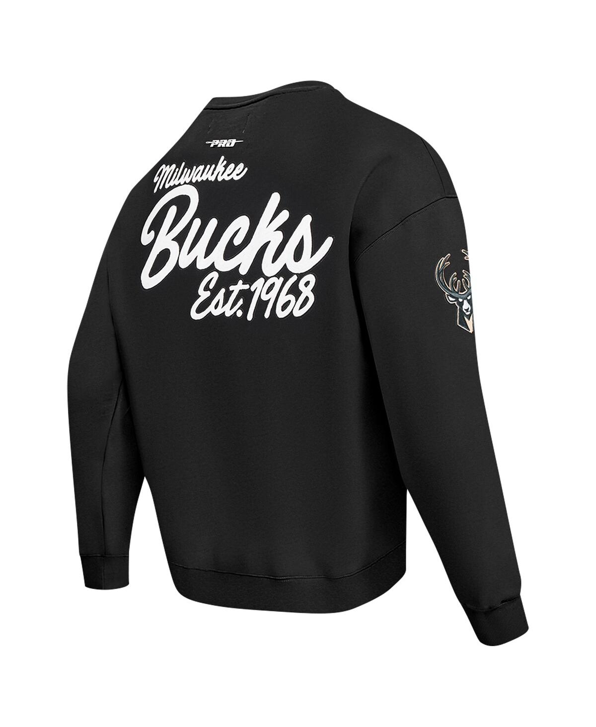 Shop Pro Standard Men's Black Milwaukee Bucks Paint The City Drop Shoulder Sweatshirt