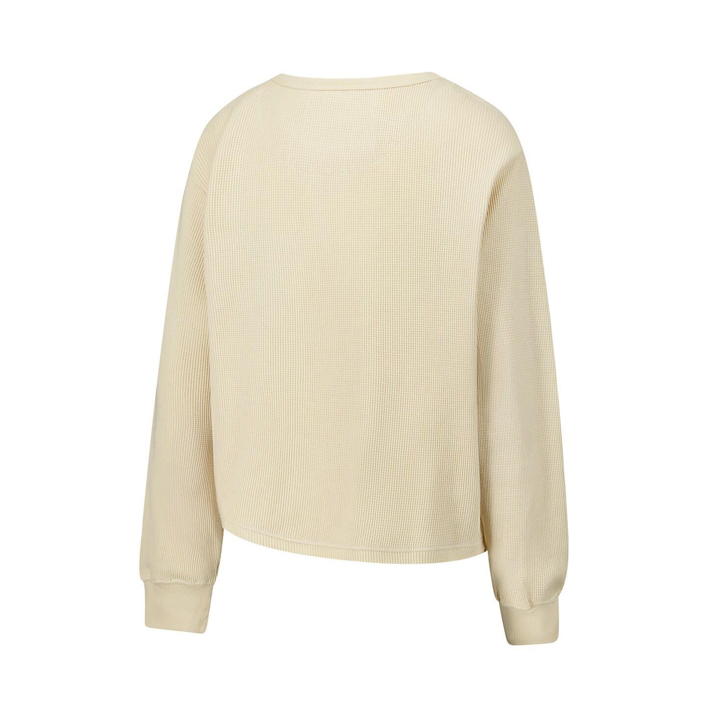 Футболка Sportiqe Cream Milwaukee Bucks High Country Collection Cullen Waffle Knit Long Sleeve — фото 2